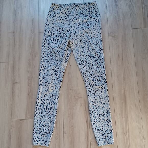 Varley Century 7/8 Leggings Blue Ivory Cheetah Print Size S - Picture 3 of 7